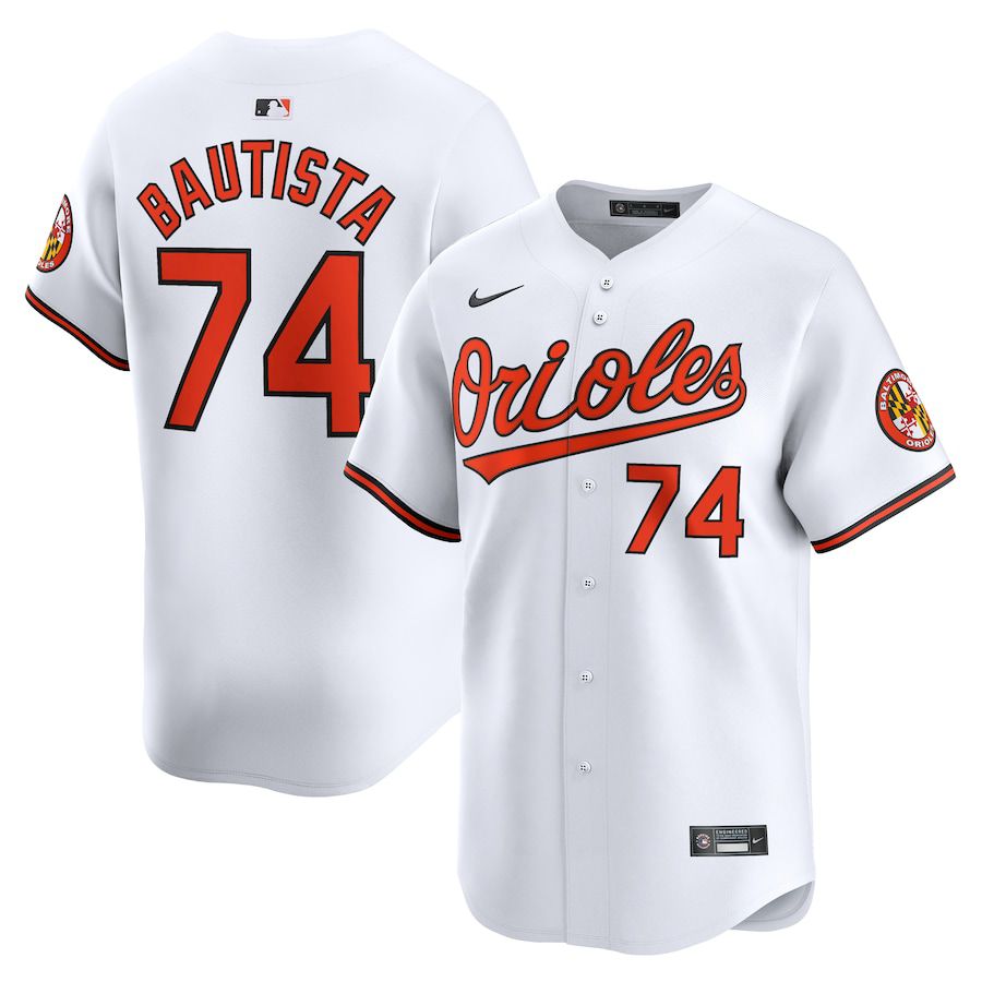 Men Baltimore Orioles #74 Felix Bautista Nike White Home Limited Player MLB Jersey